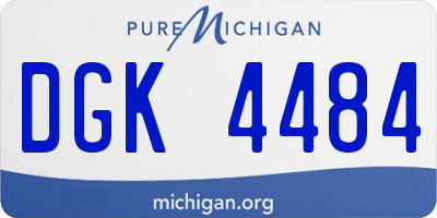 MI license plate DGK4484