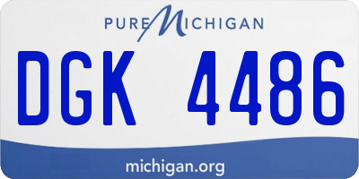 MI license plate DGK4486