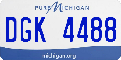 MI license plate DGK4488