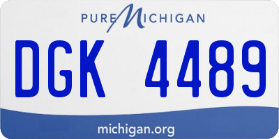 MI license plate DGK4489