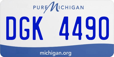MI license plate DGK4490