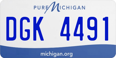 MI license plate DGK4491