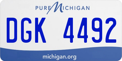 MI license plate DGK4492