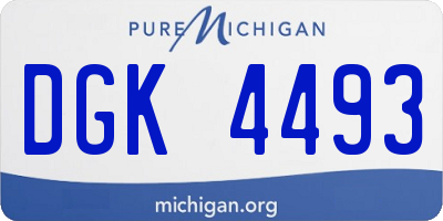 MI license plate DGK4493