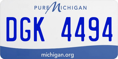 MI license plate DGK4494