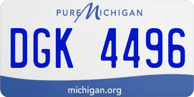 MI license plate DGK4496