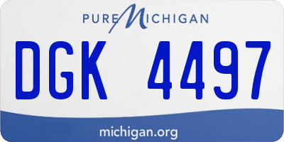 MI license plate DGK4497