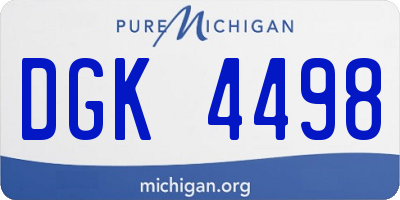 MI license plate DGK4498