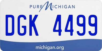 MI license plate DGK4499