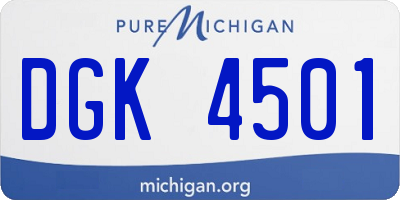 MI license plate DGK4501