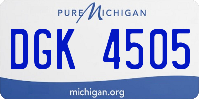 MI license plate DGK4505