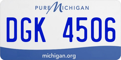 MI license plate DGK4506