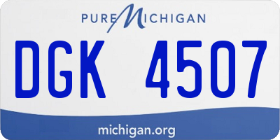 MI license plate DGK4507