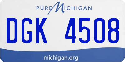 MI license plate DGK4508