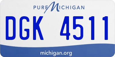 MI license plate DGK4511