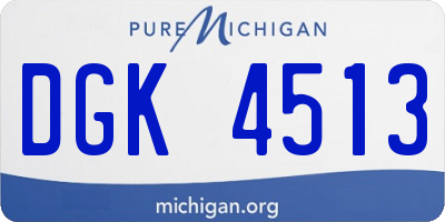 MI license plate DGK4513