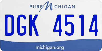 MI license plate DGK4514