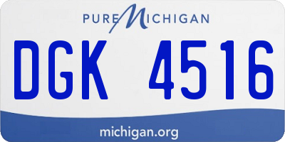 MI license plate DGK4516