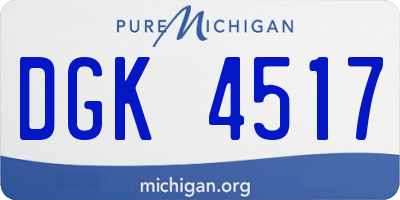 MI license plate DGK4517