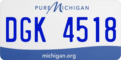 MI license plate DGK4518