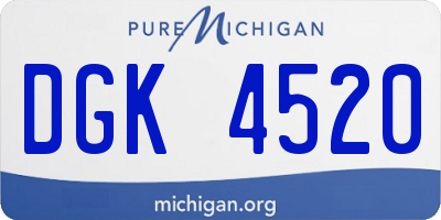 MI license plate DGK4520