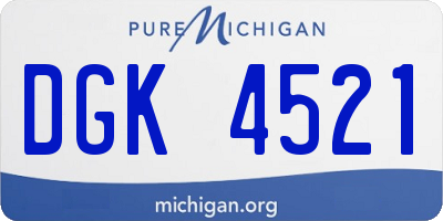 MI license plate DGK4521