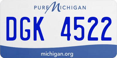 MI license plate DGK4522