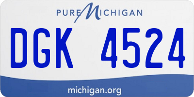 MI license plate DGK4524