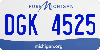 MI license plate DGK4525