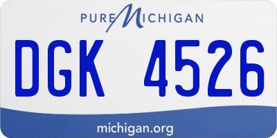 MI license plate DGK4526