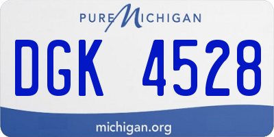 MI license plate DGK4528