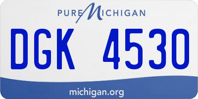 MI license plate DGK4530