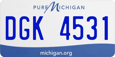 MI license plate DGK4531