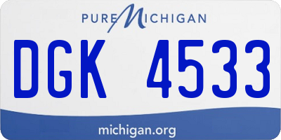 MI license plate DGK4533