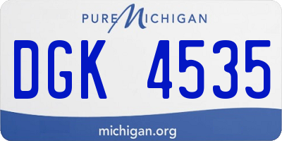 MI license plate DGK4535