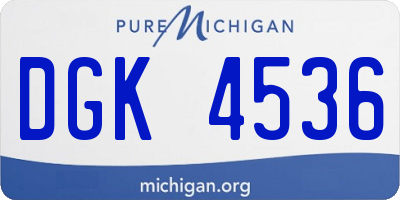 MI license plate DGK4536