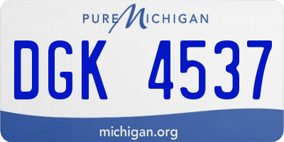 MI license plate DGK4537