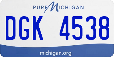 MI license plate DGK4538
