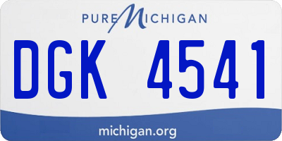 MI license plate DGK4541