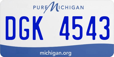 MI license plate DGK4543