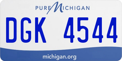 MI license plate DGK4544