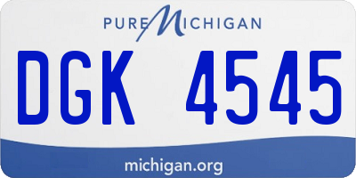 MI license plate DGK4545