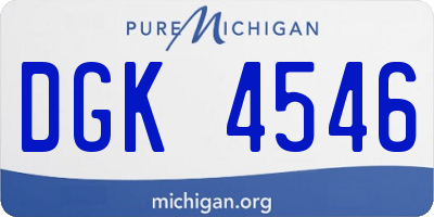 MI license plate DGK4546