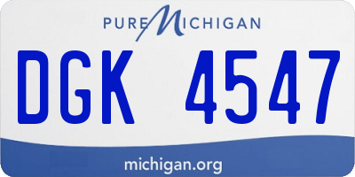 MI license plate DGK4547
