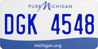 MI license plate DGK4548