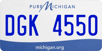 MI license plate DGK4550