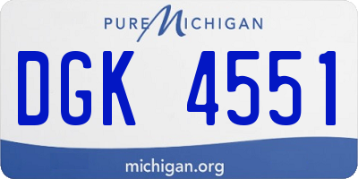 MI license plate DGK4551