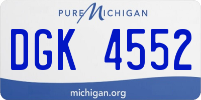 MI license plate DGK4552