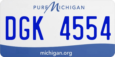 MI license plate DGK4554