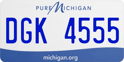 MI license plate DGK4555